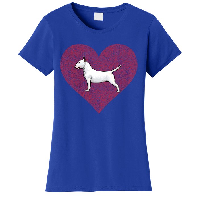 Bull Terrier Valentines Day Dog Love Fingerprint Gift Women's T-Shirt