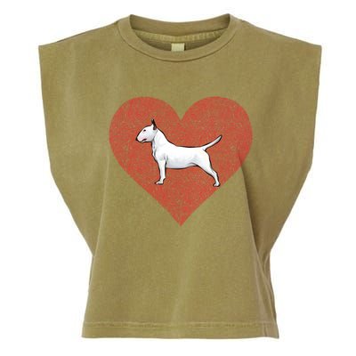 Bull Terrier Valentines Day Dog Love Fingerprint Gift Garment-Dyed Women's Muscle Tee