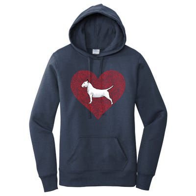 Bull Terrier Valentines Day Dog Love Fingerprint Gift Women's Pullover Hoodie