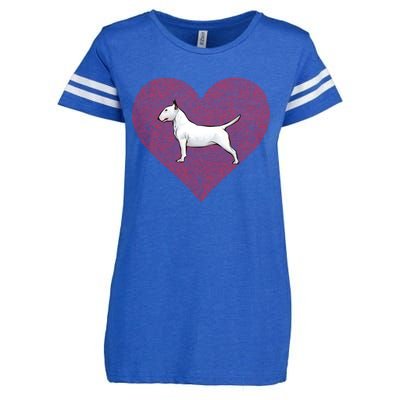 Bull Terrier Valentines Day Dog Love Fingerprint Gift Enza Ladies Jersey Football T-Shirt