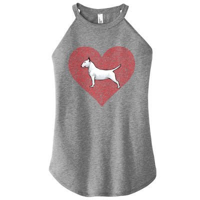 Bull Terrier Valentines Day Dog Love Fingerprint Gift Women's Perfect Tri Rocker Tank