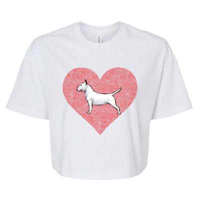 Bull Terrier Valentines Day Dog Love Fingerprint Gift Bella+Canvas Jersey Crop Tee