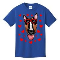 Bull Terrier Valentines Day Dog Love Heart Glasses Gift Kids T-Shirt