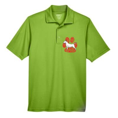 Bull Terrier Valentines Day Dog Love Paw Cool Gift Men's Origin Performance Pique Polo