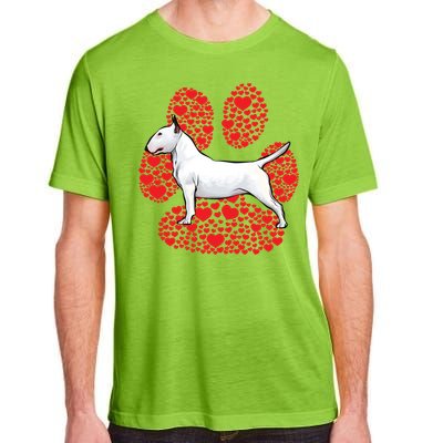 Bull Terrier Valentines Day Dog Love Paw Cool Gift Adult ChromaSoft Performance T-Shirt