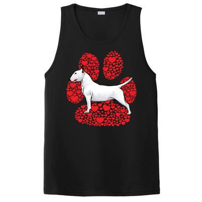 Bull Terrier Valentines Day Dog Love Paw Cool Gift PosiCharge Competitor Tank