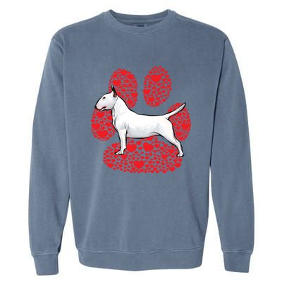 Bull Terrier Valentines Day Dog Love Paw Cool Gift Garment-Dyed Sweatshirt