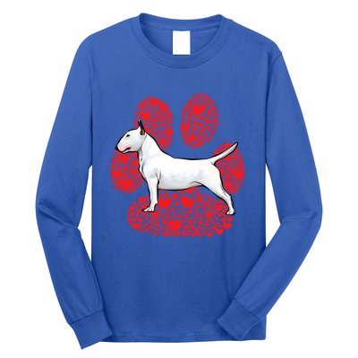 Bull Terrier Valentines Day Dog Love Paw Cool Gift Long Sleeve Shirt