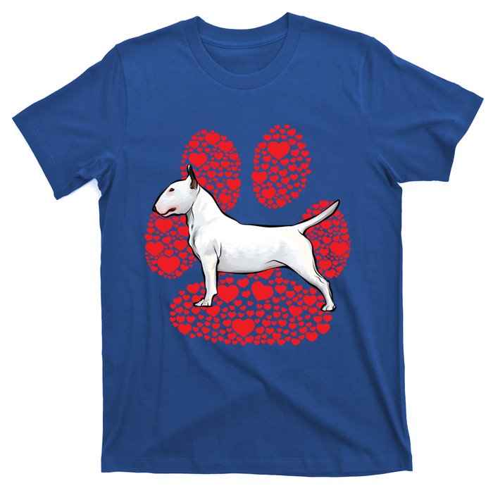 Bull Terrier Valentines Day Dog Love Paw Cool Gift T-Shirt