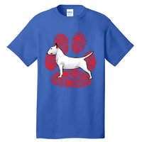 Bull Terrier Valentines Day Dog Love Paw Cool Gift Tall T-Shirt