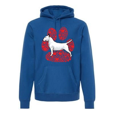 Bull Terrier Valentines Day Dog Love Paw Cool Gift Premium Hoodie