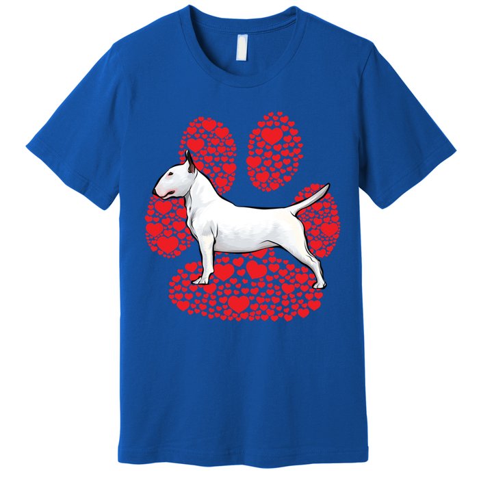 Bull Terrier Valentines Day Dog Love Paw Cool Gift Premium T-Shirt