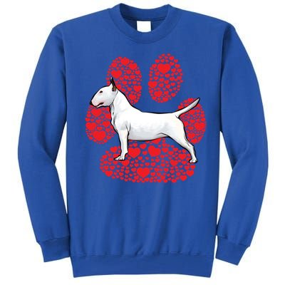 Bull Terrier Valentines Day Dog Love Paw Cool Gift Tall Sweatshirt