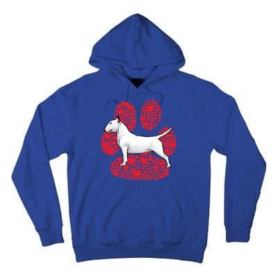 Bull Terrier Valentines Day Dog Love Paw Cool Gift Tall Hoodie