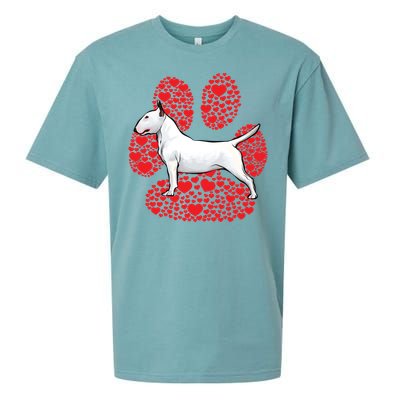 Bull Terrier Valentines Day Dog Love Paw Cool Gift Sueded Cloud Jersey T-Shirt