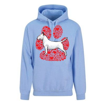 Bull Terrier Valentines Day Dog Love Paw Cool Gift Unisex Surf Hoodie