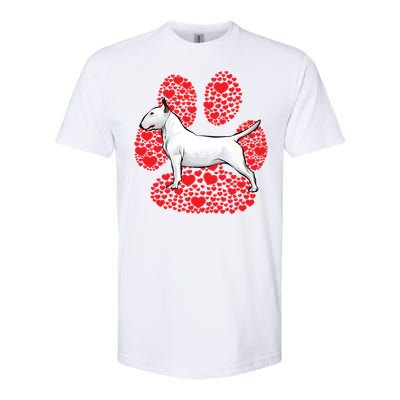 Bull Terrier Valentines Day Dog Love Paw Cool Gift Softstyle CVC T-Shirt