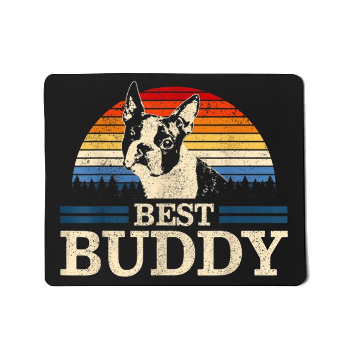 Boston Terrier Vintage Best Buddy Funny Dog Lover Gift Mousepad