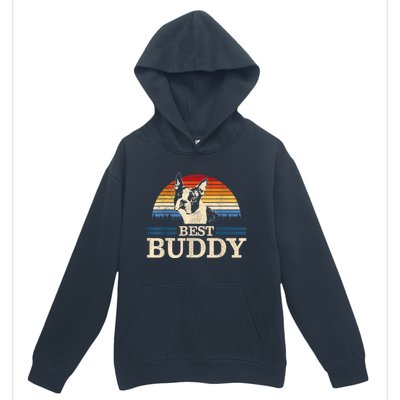 Boston Terrier Vintage Best Buddy Funny Dog Lover Gift Urban Pullover Hoodie