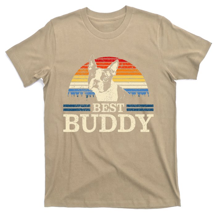 Boston Terrier Vintage Best Buddy Funny Dog Lover Gift T-Shirt