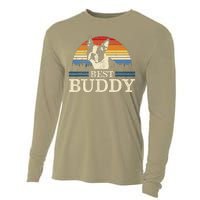 Boston Terrier Vintage Best Buddy Funny Dog Lover Gift Cooling Performance Long Sleeve Crew