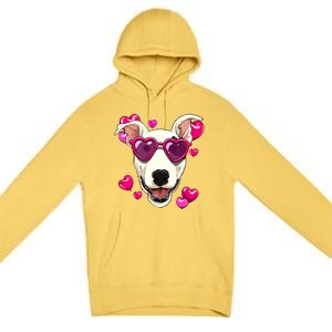 Bull Terrier Valentines Day Heart Dog Lover Gift Premium Pullover Hoodie