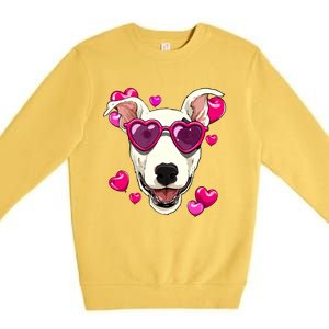 Bull Terrier Valentines Day Heart Dog Lover Gift Premium Crewneck Sweatshirt