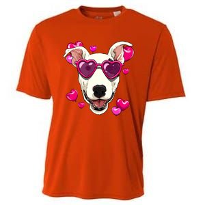 Bull Terrier Valentines Day Heart Dog Lover Gift Cooling Performance Crew T-Shirt