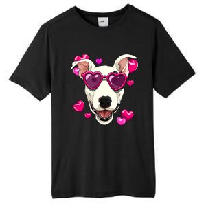 Bull Terrier Valentines Day Heart Dog Lover Gift Tall Fusion ChromaSoft Performance T-Shirt