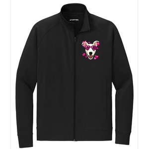 Bull Terrier Valentines Day Heart Dog Lover Gift Stretch Full-Zip Cadet Jacket