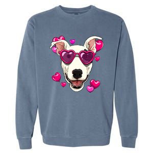 Bull Terrier Valentines Day Heart Dog Lover Gift Garment-Dyed Sweatshirt