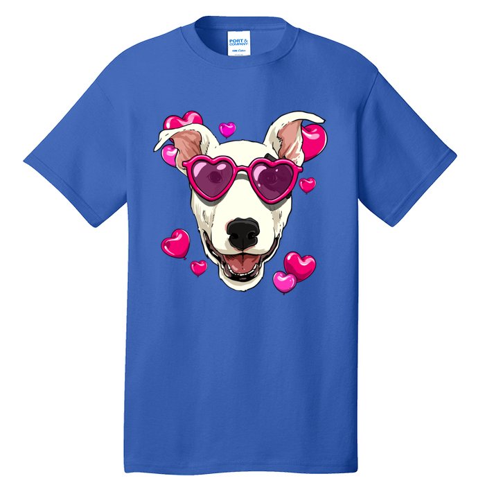 Bull Terrier Valentines Day Heart Dog Lover Gift Tall T-Shirt