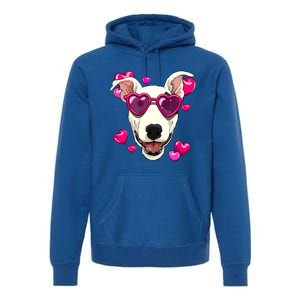 Bull Terrier Valentines Day Heart Dog Lover Gift Premium Hoodie