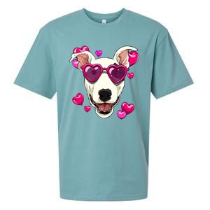 Bull Terrier Valentines Day Heart Dog Lover Gift Sueded Cloud Jersey T-Shirt