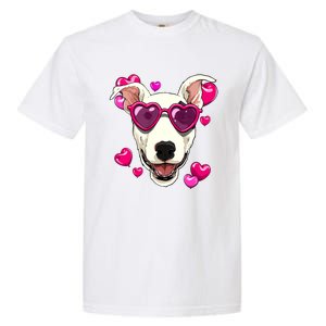 Bull Terrier Valentines Day Heart Dog Lover Gift Garment-Dyed Heavyweight T-Shirt