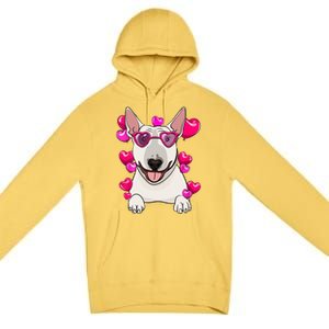 Bull Terrier Valentines Day Gift Heart Funny Dog Lover Gift Premium Pullover Hoodie