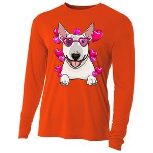 Bull Terrier Valentines Day Gift Heart Funny Dog Lover Gift Cooling Performance Long Sleeve Crew