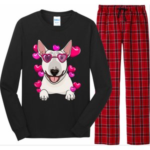 Bull Terrier Valentines Day Gift Heart Funny Dog Lover Gift Long Sleeve Pajama Set