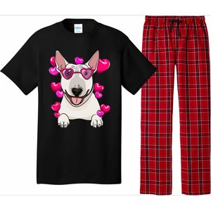 Bull Terrier Valentines Day Gift Heart Funny Dog Lover Gift Pajama Set