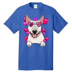 Bull Terrier Valentines Day Gift Heart Funny Dog Lover Gift Tall T-Shirt