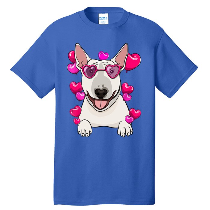 Bull Terrier Valentines Day Gift Heart Funny Dog Lover Gift Tall T-Shirt