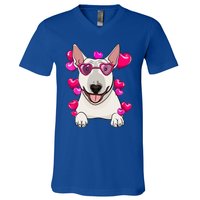 Bull Terrier Valentines Day Gift Heart Funny Dog Lover Gift V-Neck T-Shirt