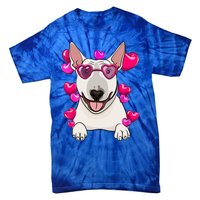 Bull Terrier Valentines Day Gift Heart Funny Dog Lover Gift Tie-Dye T-Shirt