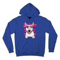 Bull Terrier Valentines Day Gift Heart Funny Dog Lover Gift Tall Hoodie