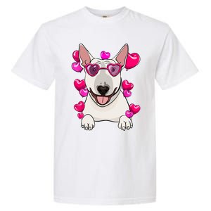 Bull Terrier Valentines Day Gift Heart Funny Dog Lover Gift Garment-Dyed Heavyweight T-Shirt