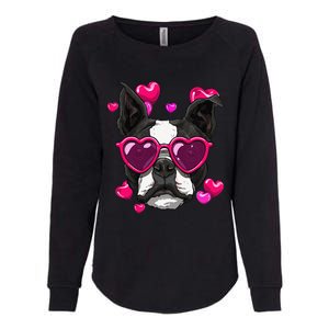 Boston Terrier Valentines Day Heart Dog Lover Gift Womens California Wash Sweatshirt