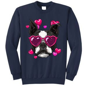 Boston Terrier Valentines Day Heart Dog Lover Gift Sweatshirt