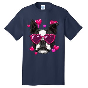 Boston Terrier Valentines Day Heart Dog Lover Gift Tall T-Shirt