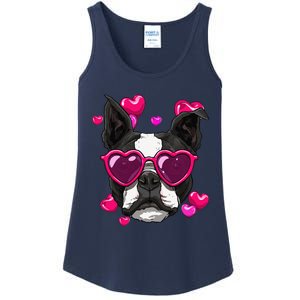 Boston Terrier Valentines Day Heart Dog Lover Gift Ladies Essential Tank