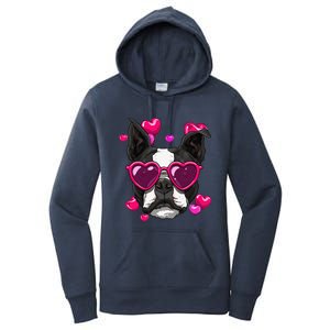 Boston Terrier Valentines Day Heart Dog Lover Gift Women's Pullover Hoodie